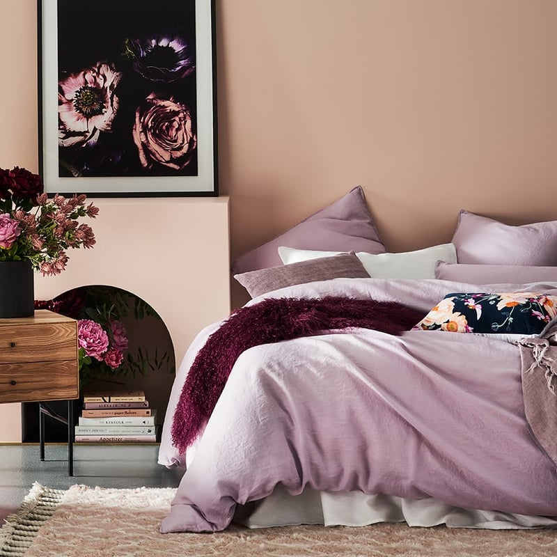 Vintage Washed Linen Violet Quilt Cover Separates