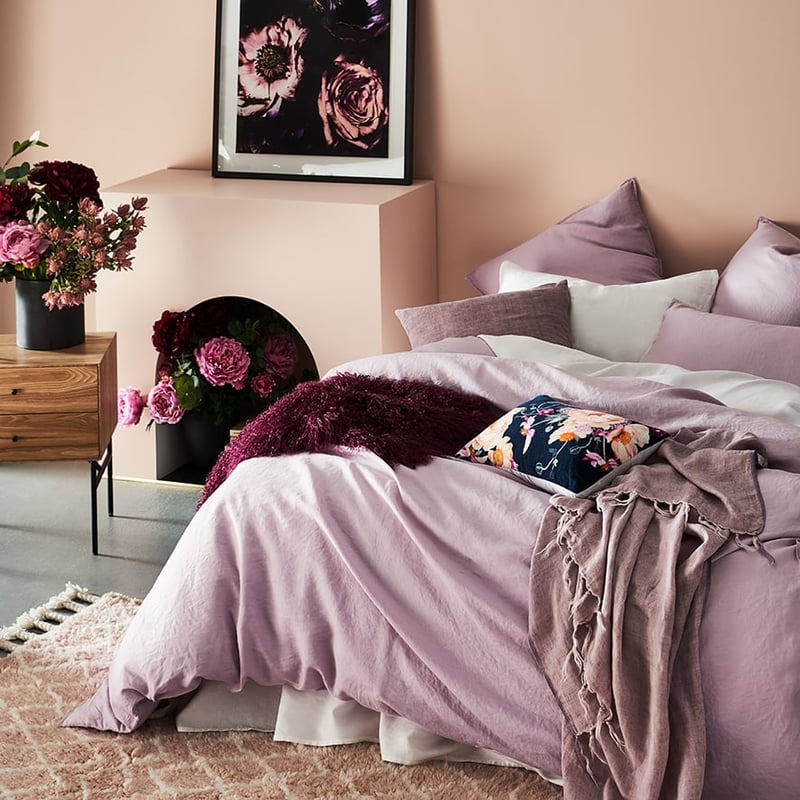 Vintage Washed Linen Violet Quilt Cover Separates