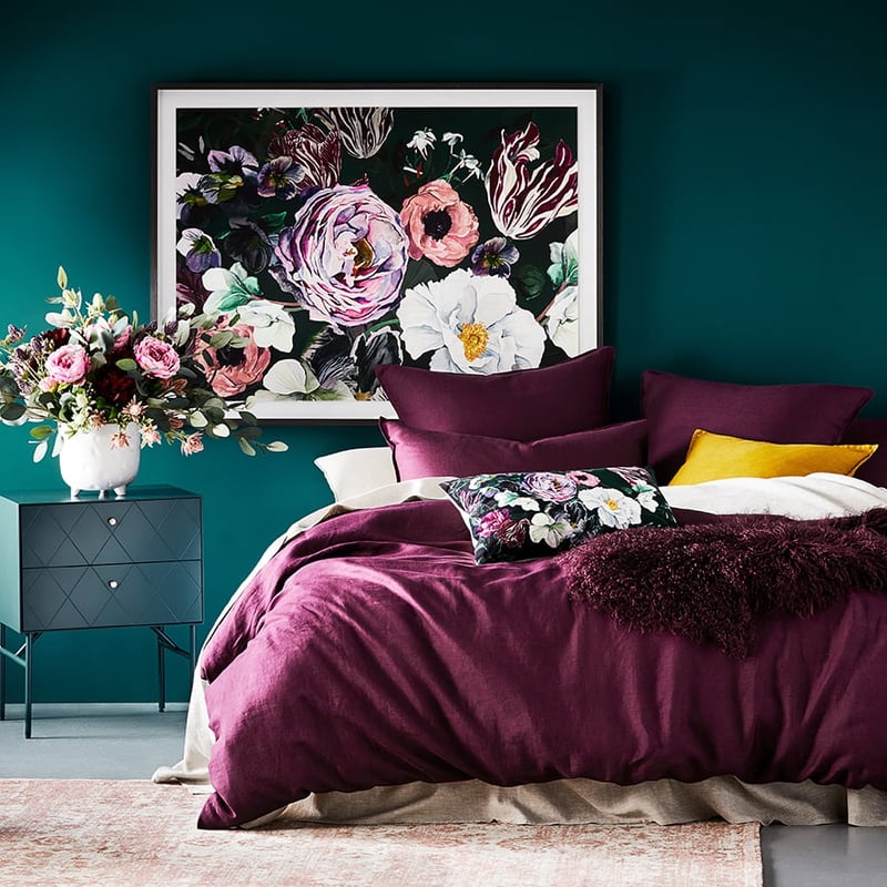 Vintage Washed Linen Wine Quilt Cover Separates