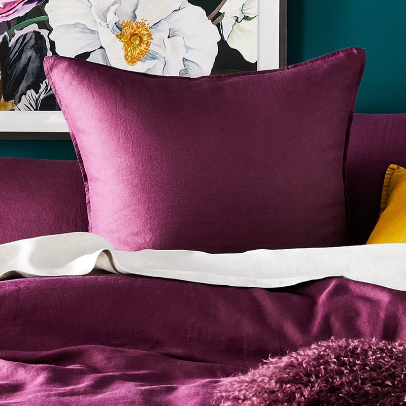 Vintage Washed Linen Wine Quilt Cover Separates