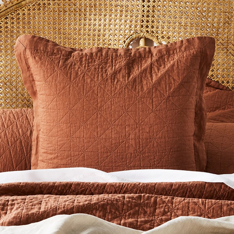 Vintage Washed Linen Brick Coverlet Separates
