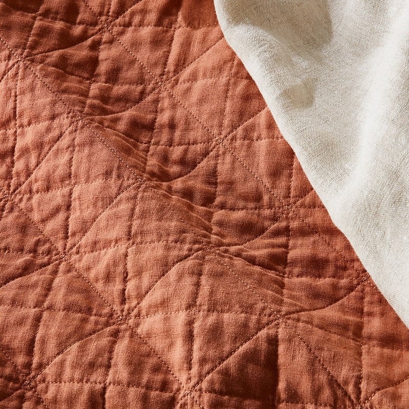 Vintage Washed Linen Brick Coverlet Separates