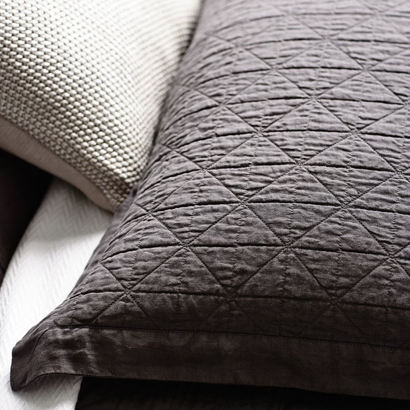 Vintage Washed Linen Coal Coverlet Separates