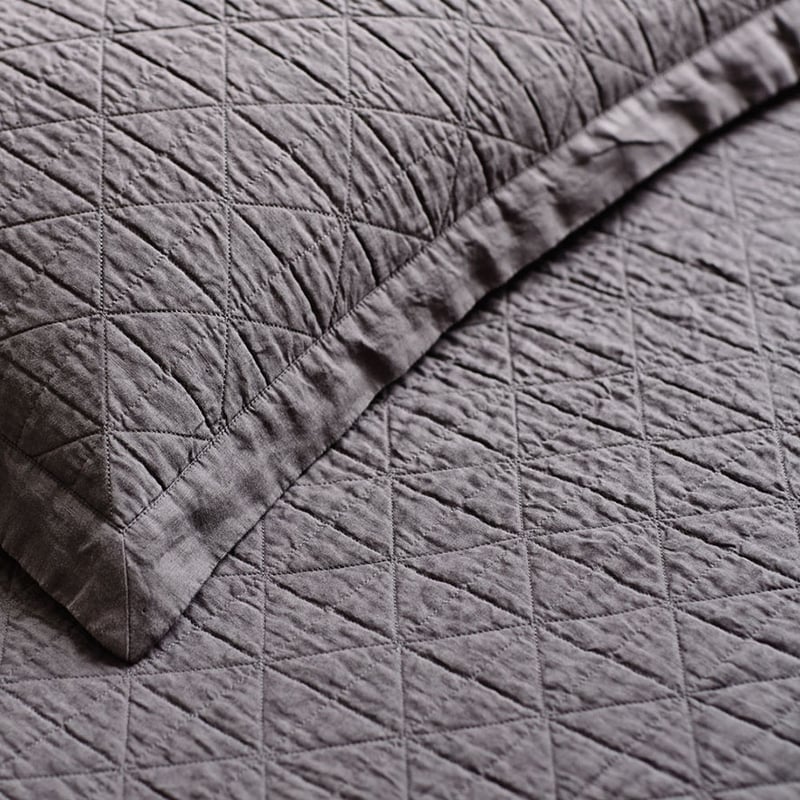 Vintage Washed Linen Coal Coverlet Separates