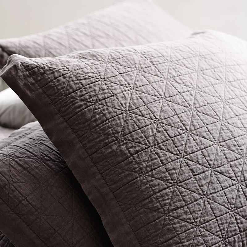 Vintage Washed Linen Coal Coverlet Separates