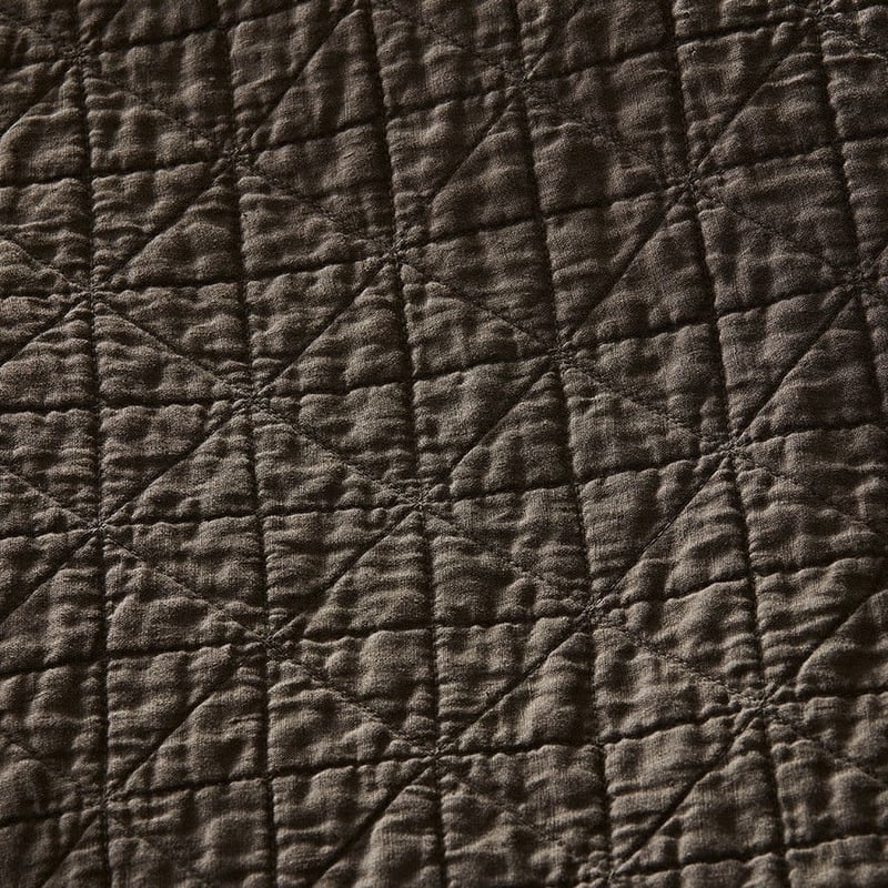 Vintage Washed Linen Cocoa Quilted Coverlet Separates