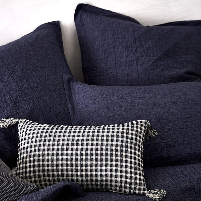 Vintage Washed Linen Denim Coverlet