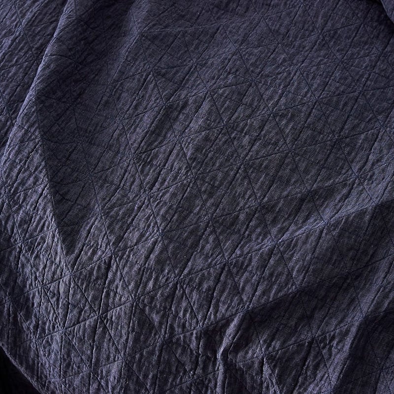 Vintage Washed Linen Denim Coverlet