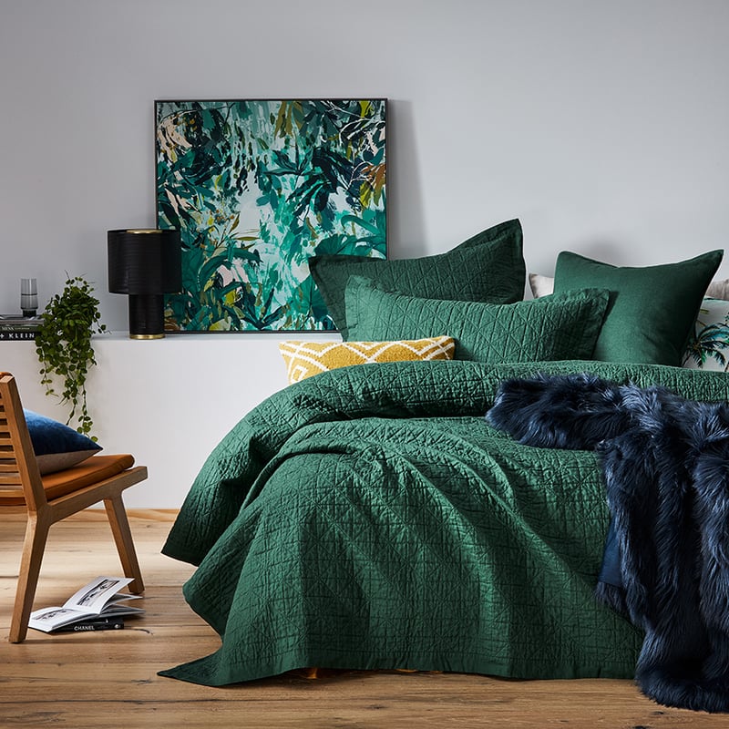 Vintage Washed Linen Ivy Coverlet Separates