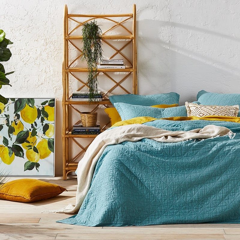 Vintage Washed Linen Marine Coverlet Separates