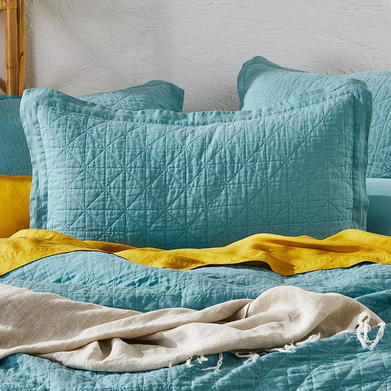 Vintage Washed Linen Marine Coverlet Separates