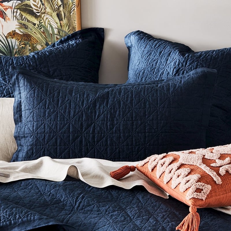 Vintage Washed Linen Old Navy Quilted Coverlet Separates