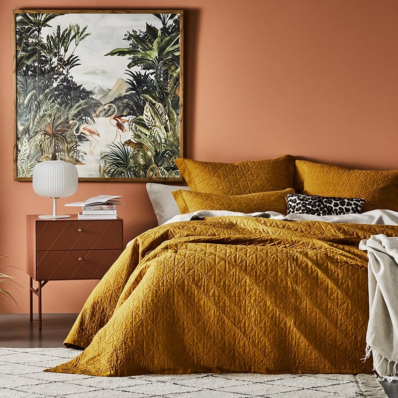 Vintage Washed Linen Spice Coverlet Separates