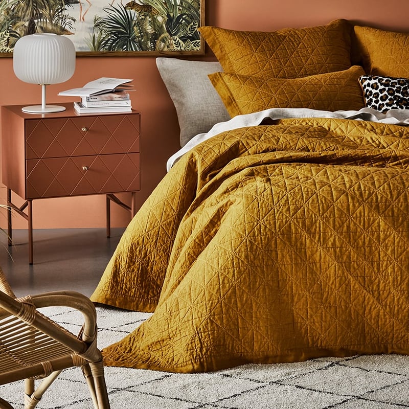 Vintage Washed Linen Spice Coverlet Separates