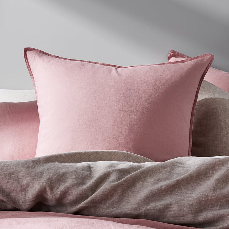 Vintage Washed Linen Blush Quilt Cover
