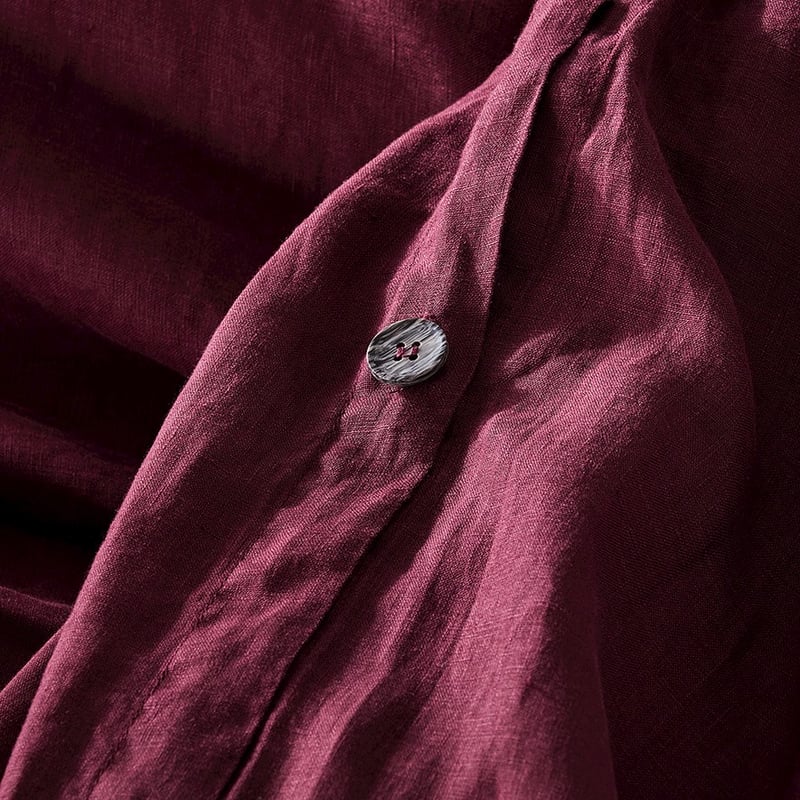 Vintage Washed Linen Bordeaux Quilt Cover Separates
