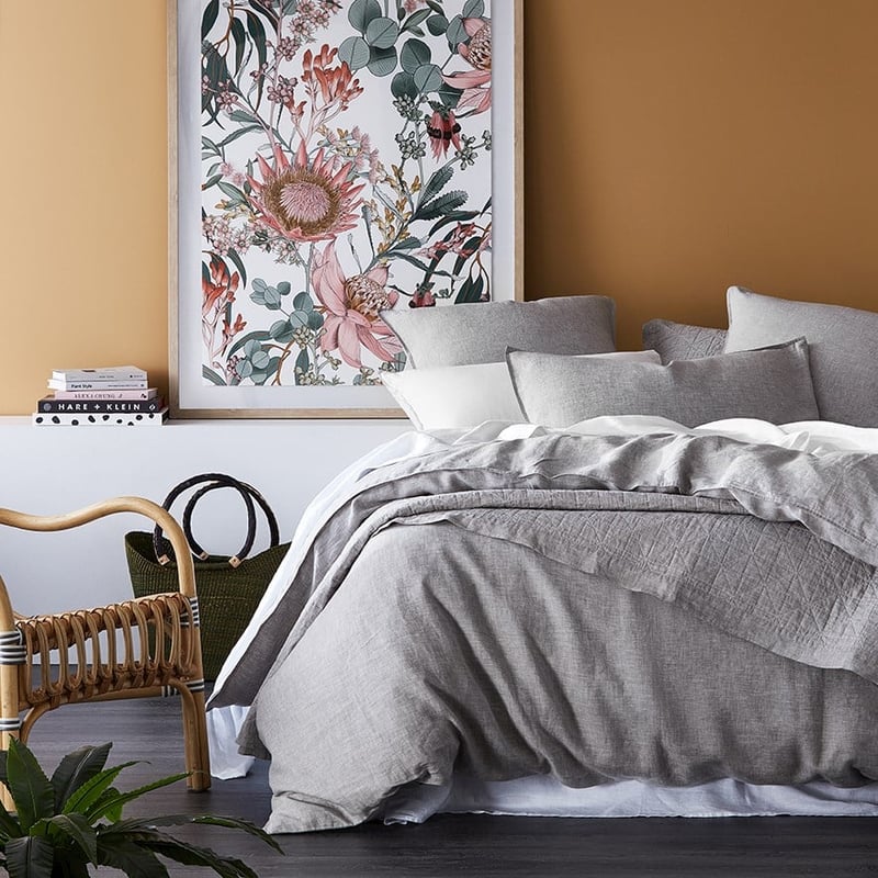Vintage Washed Linen Grey Marle Quilt Cover Separates
