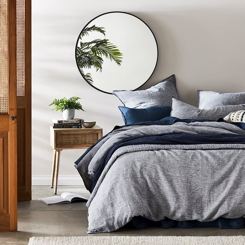 Vintage Washed Linen Indigo Quilt Cover Separates