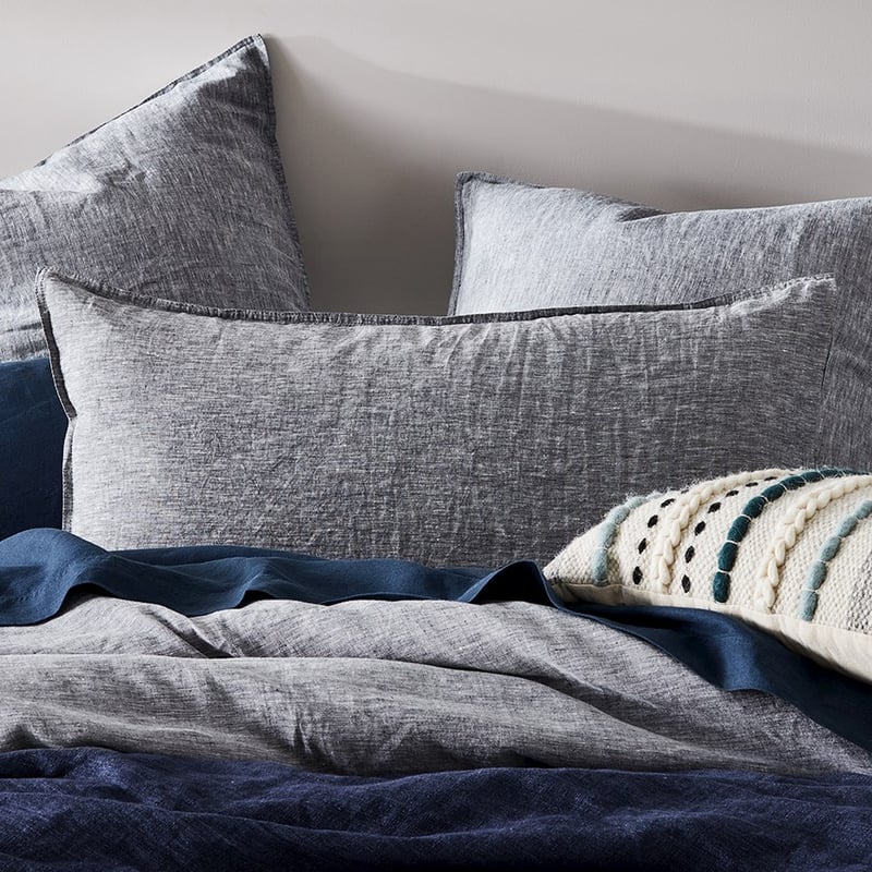 Vintage Washed Linen Indigo Quilt Cover Separates