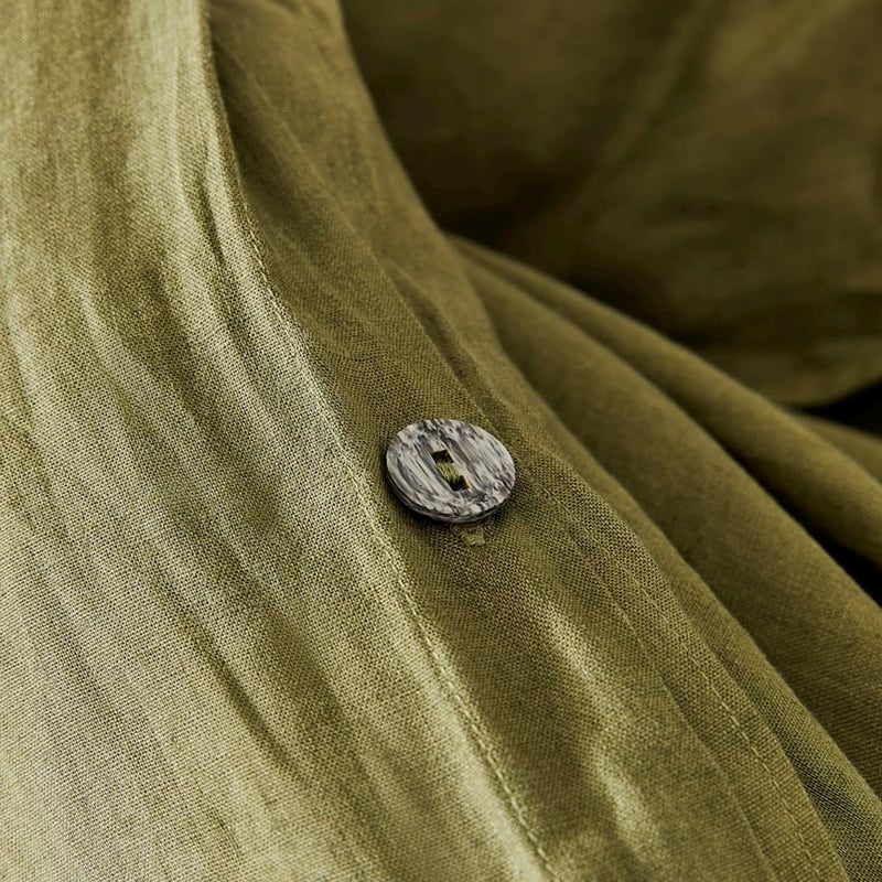 Vintage Washed Linen Moss Quilt Cover Separates