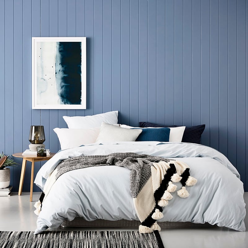 European Collection Stonewash Air Blue Quilt Cover Separates