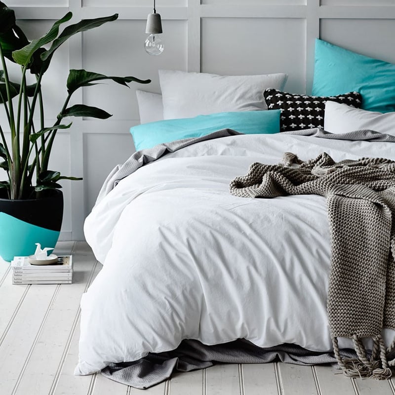 European Collection Stonewash White Quilt Cover Separates