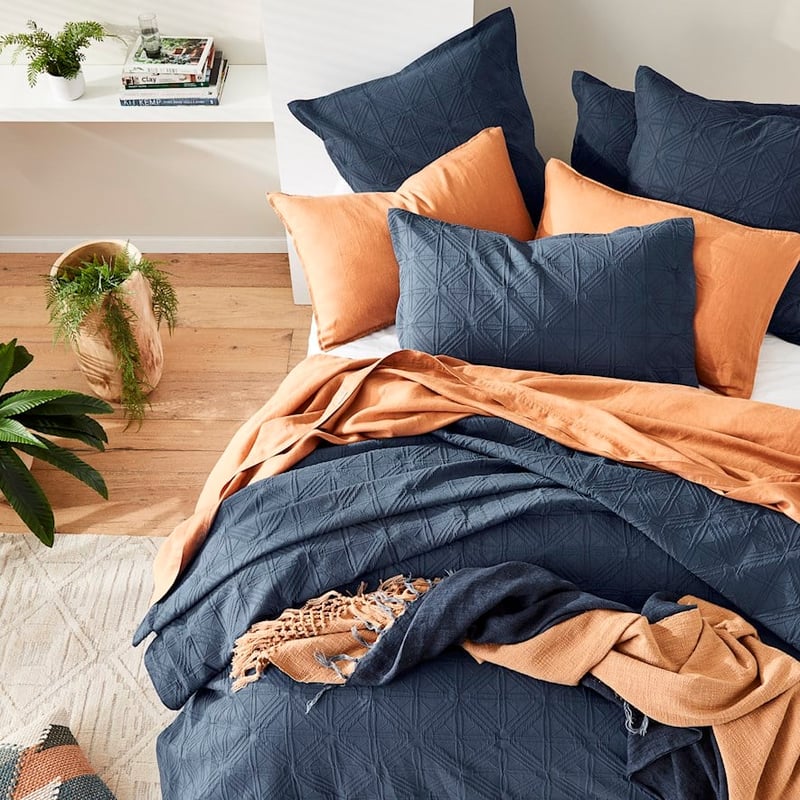 Villa Bedlinen Navy Coverlet Separates