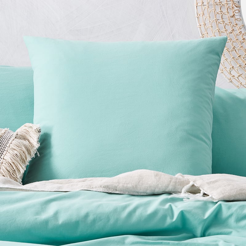 Stonewashed Cotton Quilt Cover Aqua