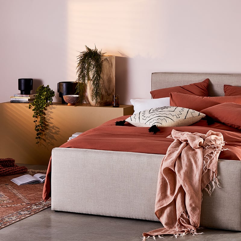 Stonewashed Cotton Clay Quilt Cover Separates