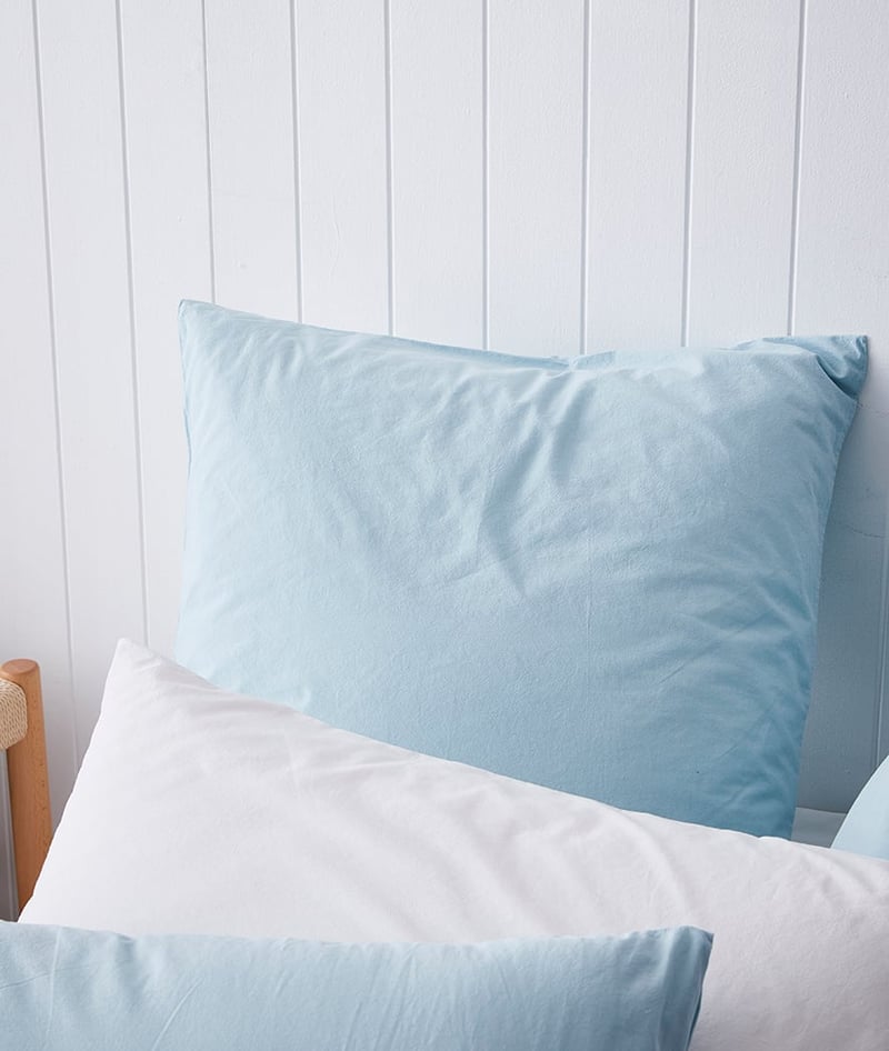 Stonewashed Cotton Ice Blue Quilt Cover