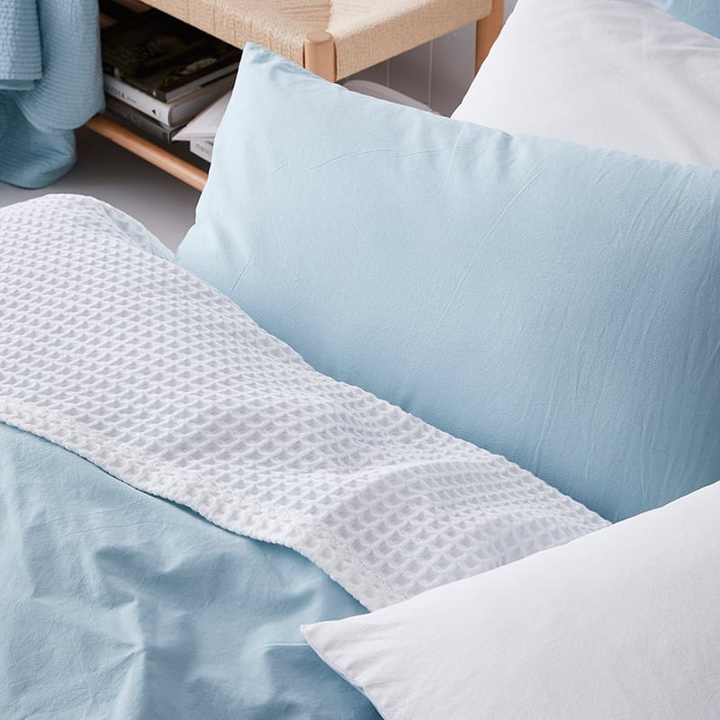 Stonewashed Cotton Ice Blue Quilt Cover