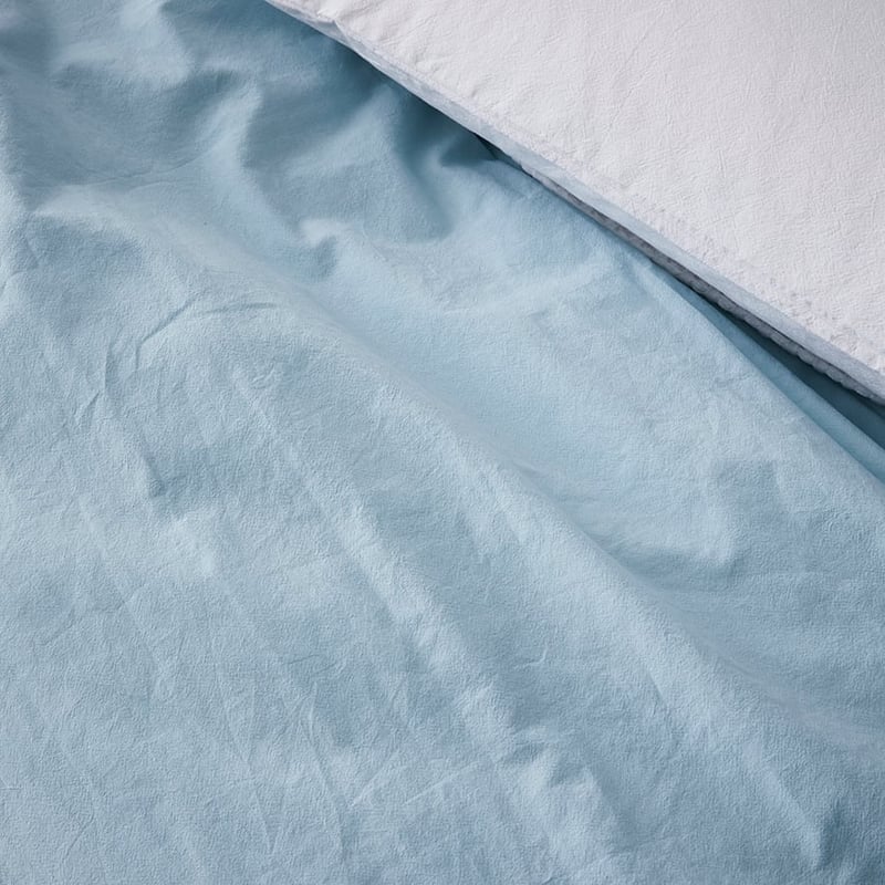 Stonewashed Cotton Ice Blue Quilt Cover