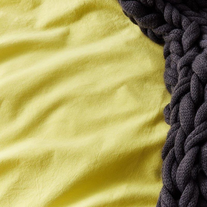Stonewashed Cotton Quilt Cover Lemon