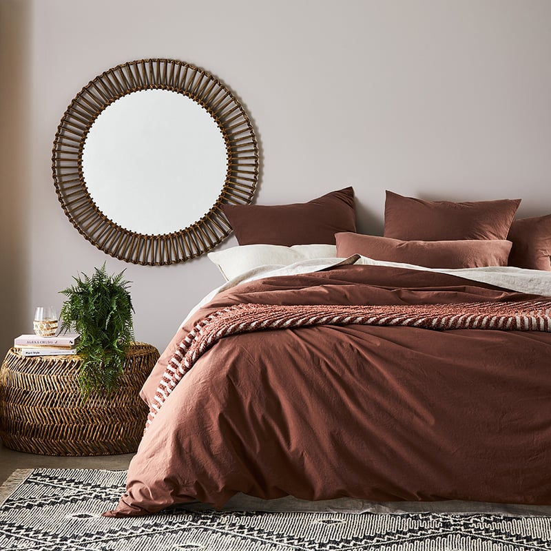 Stonewashed Cotton Mahogany Quilt Cover Separates