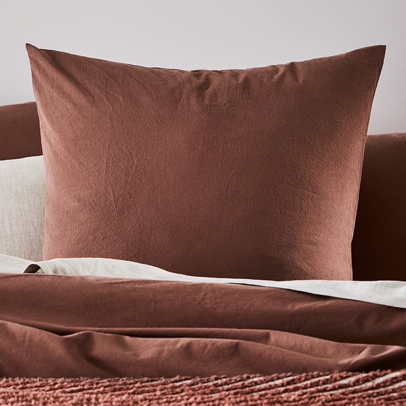 Stonewashed Cotton Mahogany Quilt Cover Separates