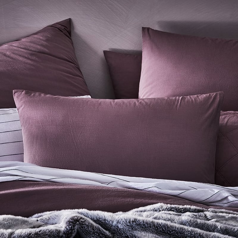 Stonewashed Cotton Mauve Quilt Cover Separates