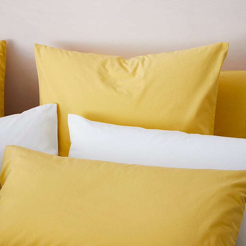Stonewashed Cotton Mustard Quilt Cover