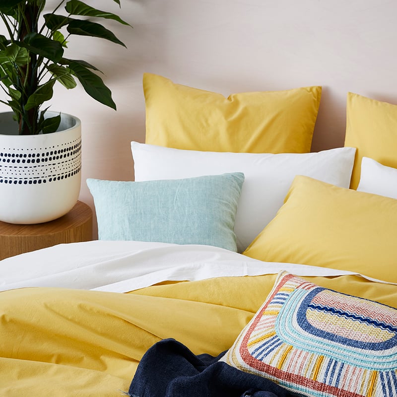 Stonewashed Cotton Mustard Quilt Cover