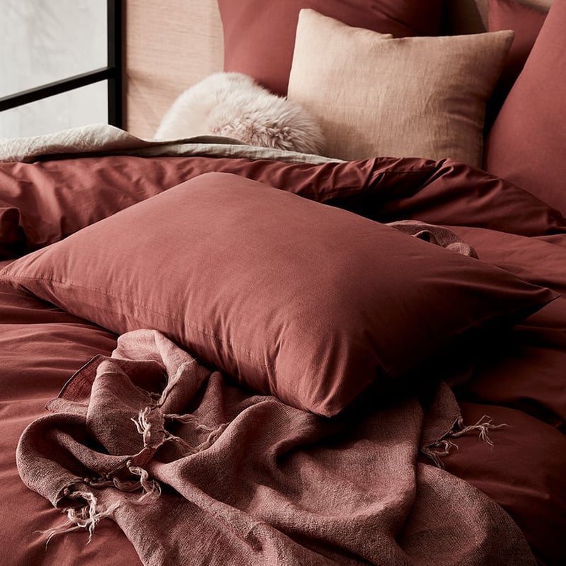 Stonewashed Cotton Rust Quilt Cover Separates
