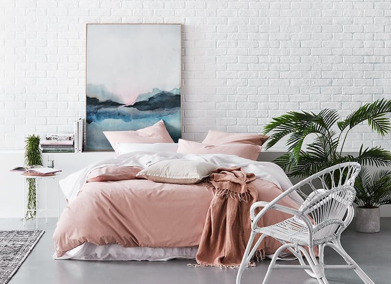 Stonewashed Cotton Dusty Pink Quilt Cover Separates