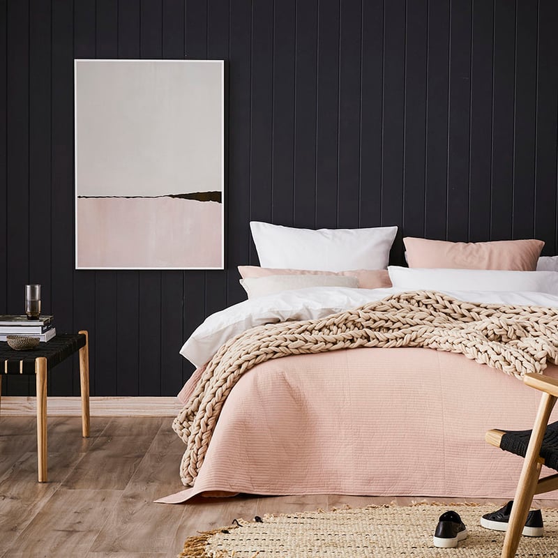 Stonewashed Cotton Dusty Pink Coverlet