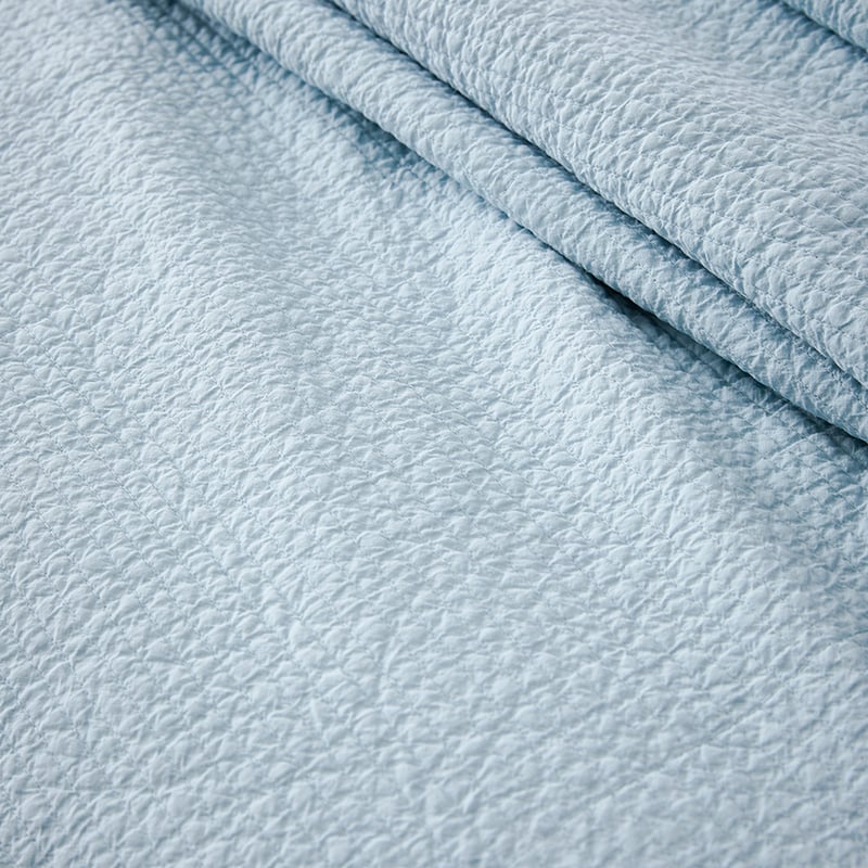 Stonewashed Cotton Ice Blue Coverlet