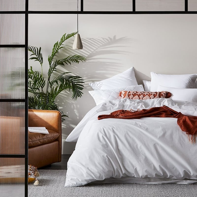 Stonewashed Cotton White Quilt Cover Separates