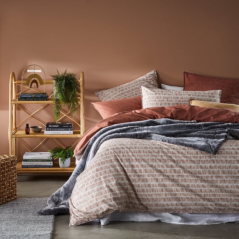 Stonewashed Printed Cotton Clay Fleck Quilt Cover Separates