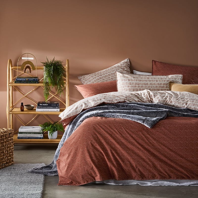 Stonewashed Printed Cotton Clay Fleck Quilt Cover Separates