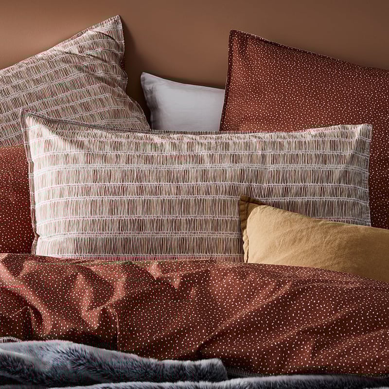 Stonewashed Printed Cotton Clay Fleck Quilt Cover Separates