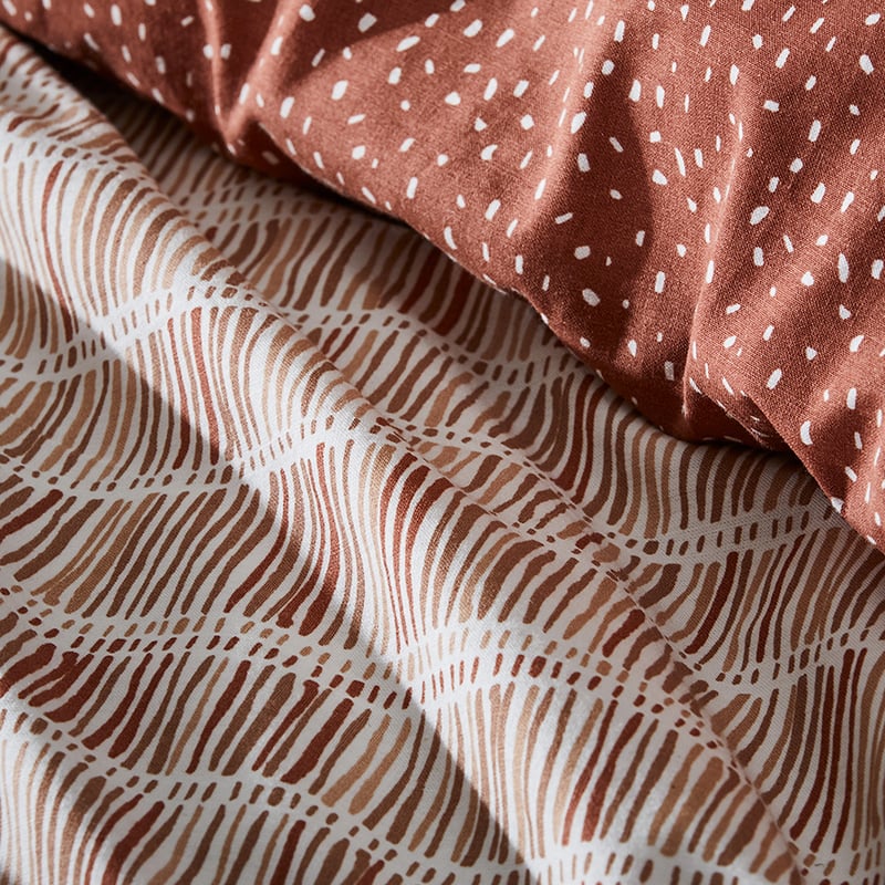 Stonewashed Printed Cotton Clay Fleck Quilt Cover Separates