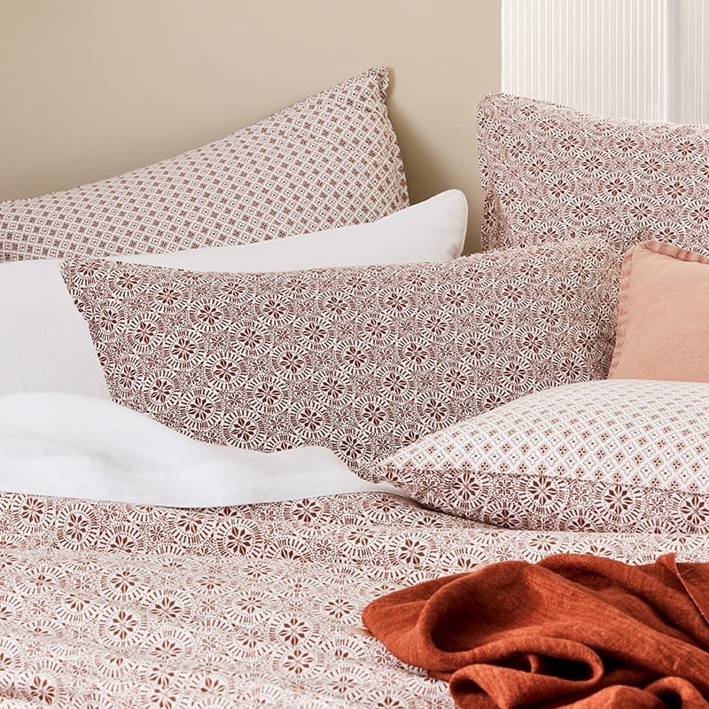 Stonewashed Cotton Printed Clay Tile Quilt Cover Separates