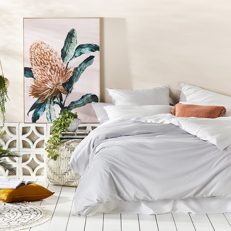 Stonewashed Cotton Printed Cloud Stripe Quilt Cover Separates