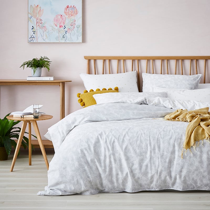Stonewashed Printed Cotton Cluster Fern Quilt Cover